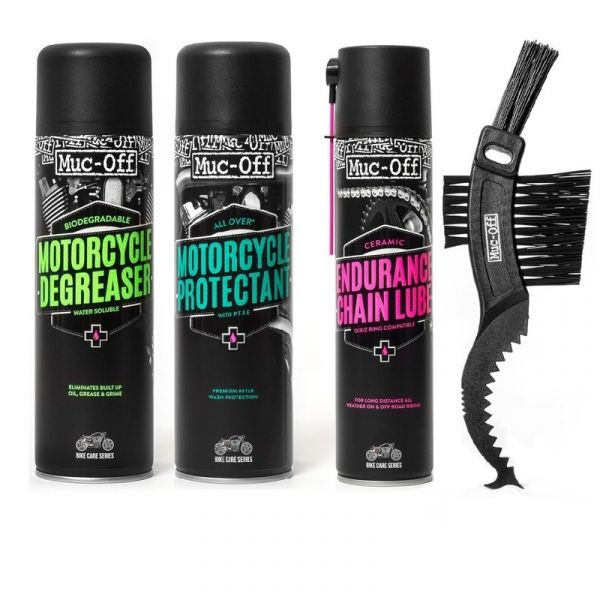 Produits d'entretien Muc-off Kit entretien moto + brosse