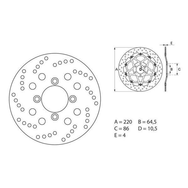 Disque de frein Brembo Brembo Serie Oro Origine 68B40741