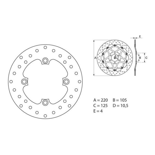 Disque de frein Brembo Brembo Serie Oro Origine 68B40766