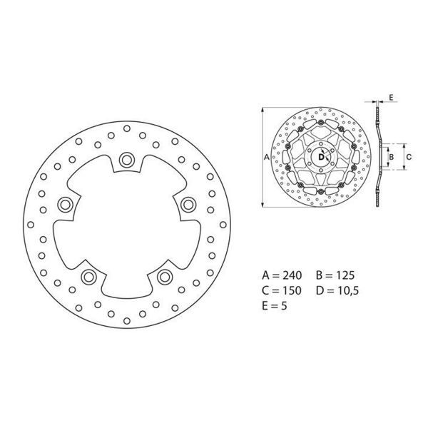 Disque de frein Brembo Brembo Serie Oro Origine 68B40799