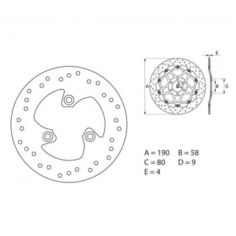 Disque de frein Brembo Brembo Serie Oro Rond Fixe 68B40715