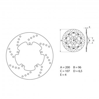 Disque de frein Brembo Brembo Serie Oro Rond Fixe 68B40722