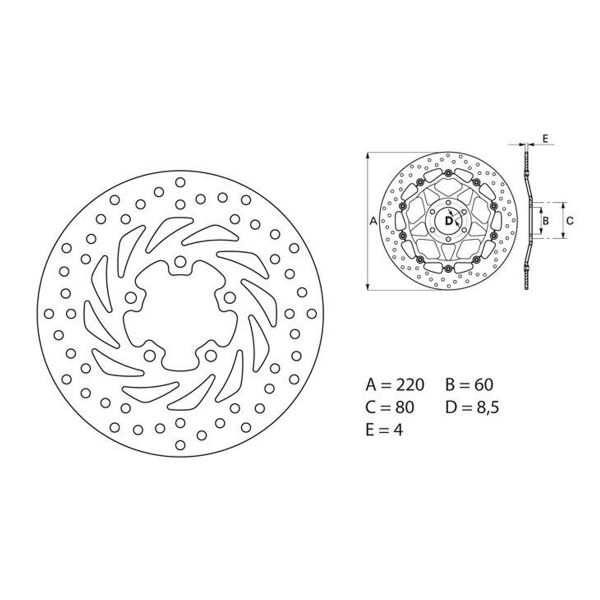 Disque de frein Brembo Brembo Serie Oro Rond Fixe 68B40732