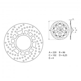 Disque de frein Brembo Brembo Serie Oro Rond Fixe 68B40742 Disque de frein Brembo Brembo Serie Oro Rond Fixe 68B40742