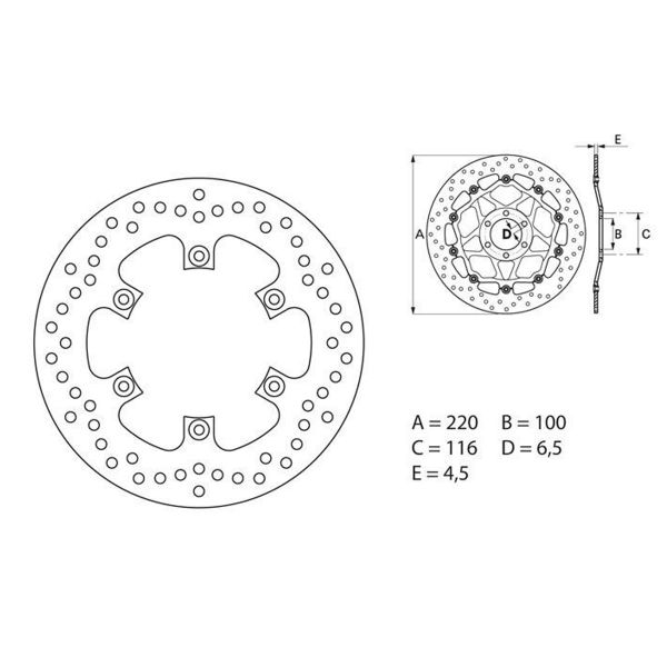 Disque de frein Brembo Brembo Serie Oro Rond Fixe 68B40746 Disque de frein Brembo Brembo Serie Oro Rond Fixe 68B40746