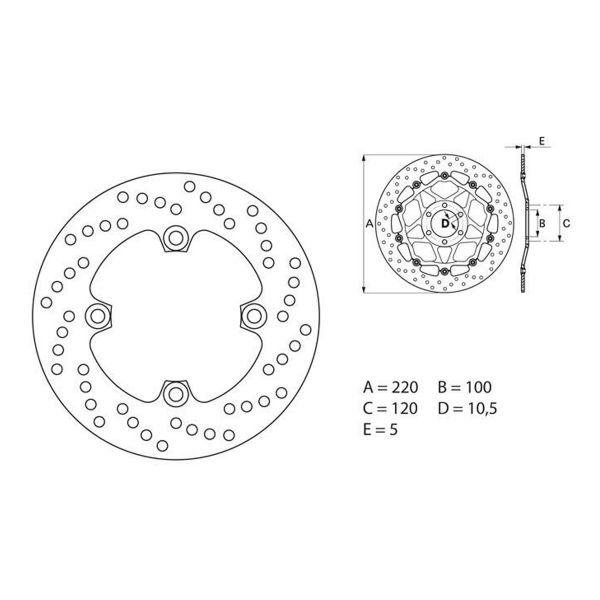 Disque de frein Brembo Brembo Serie Oro Rond Fixe 68B40747 Disque de frein Brembo Brembo Serie Oro Rond Fixe 68B40747