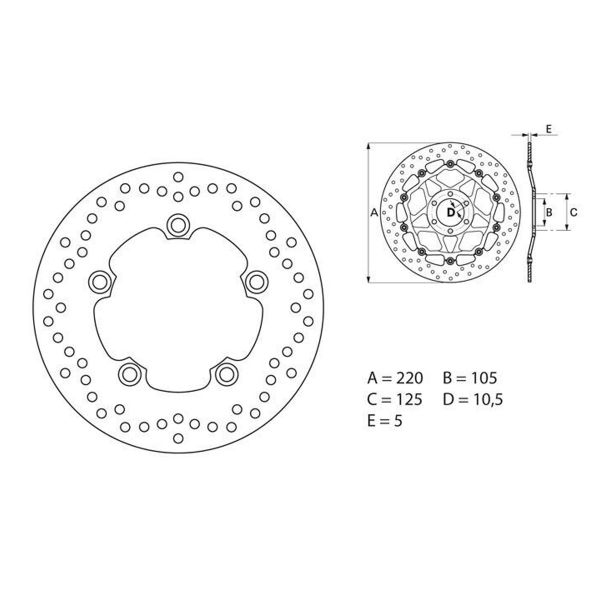 Disque de frein Brembo Brembo Serie Oro Rond Fixe 68B40750 Disque de frein Brembo Brembo Serie Oro Rond Fixe 68B40750