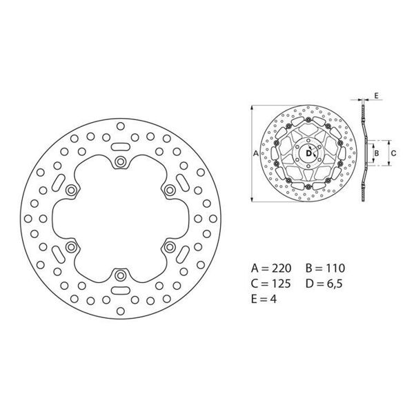 Disque de frein Brembo Brembo Serie Oro Rond Fixe 68B40752