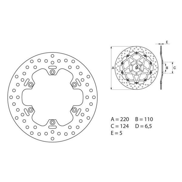 Disque de frein Brembo Brembo Serie Oro Rond Fixe 68B40753 Disque de frein Brembo Brembo Serie Oro Rond Fixe 68B40753