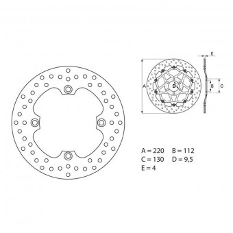 Disque de frein Brembo Brembo Serie Oro Rond Fixe 68B40754 Disque de frein Brembo Brembo Serie Oro Rond Fixe 68B40754