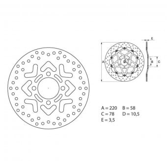 Disque de frein Brembo Brembo Serie Oro Rond Fixe 68B40759 Disque de frein Brembo Brembo Serie Oro Rond Fixe 68B40759