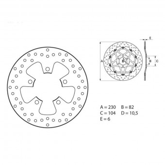 Disque de frein Brembo Brembo Serie Oro Rond Fixe 68B40761 Disque de frein Brembo Brembo Serie Oro Rond Fixe 68B40761