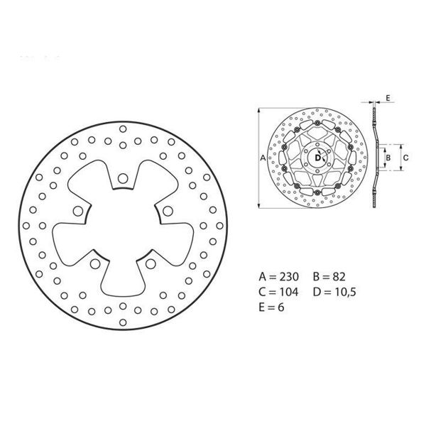 Disque de frein Brembo Brembo Serie Oro Rond Fixe 68B40761