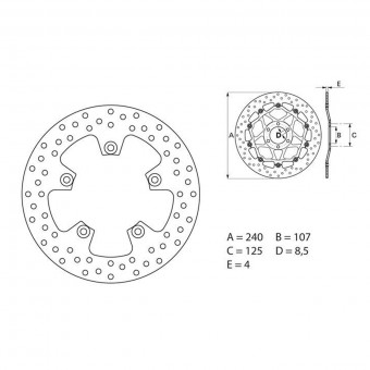 Disque de frein Brembo Brembo Serie Oro Rond Fixe 68B40768 Disque de frein Brembo Brembo Serie Oro Rond Fixe 68B40768