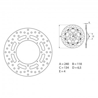 Disque de frein Brembo Brembo Serie Oro Rond Fixe 68B40769 Disque de frein Brembo Brembo Serie Oro Rond Fixe 68B40769