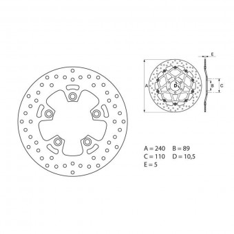 Disque de frein Brembo Brembo Serie Oro Rond Fixe 68B40771 Disque de frein Brembo Brembo Serie Oro Rond Fixe 68B40771