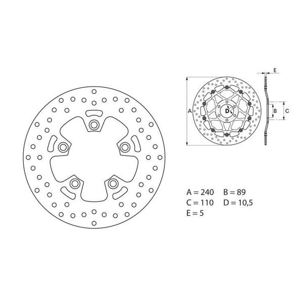 Disque de frein Brembo Brembo Serie Oro Rond Fixe 68B40771 Disque de frein Brembo Brembo Serie Oro Rond Fixe 68B40771