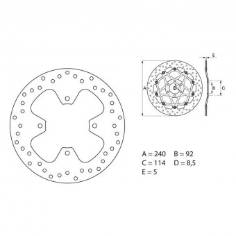 Disque de frein Brembo Brembo Serie Oro Rond Fixe 68B40778 Disque de frein Brembo Brembo Serie Oro Rond Fixe 68B40778