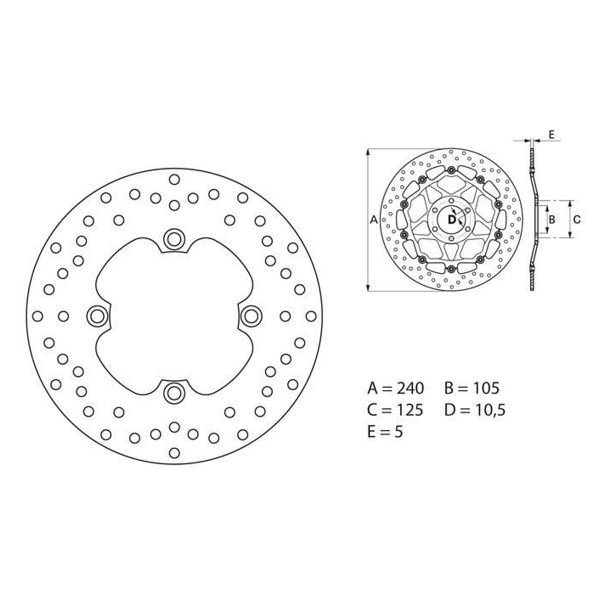 Disque de frein Brembo Brembo Serie Oro Rond Fixe 68B40780 Disque de frein Brembo Brembo Serie Oro Rond Fixe 68B40780