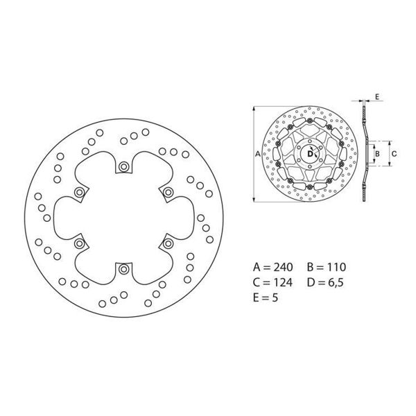 Disque de frein Brembo Brembo Serie Oro Rond Fixe 68B40781 Disque de frein Brembo Brembo Serie Oro Rond Fixe 68B40781