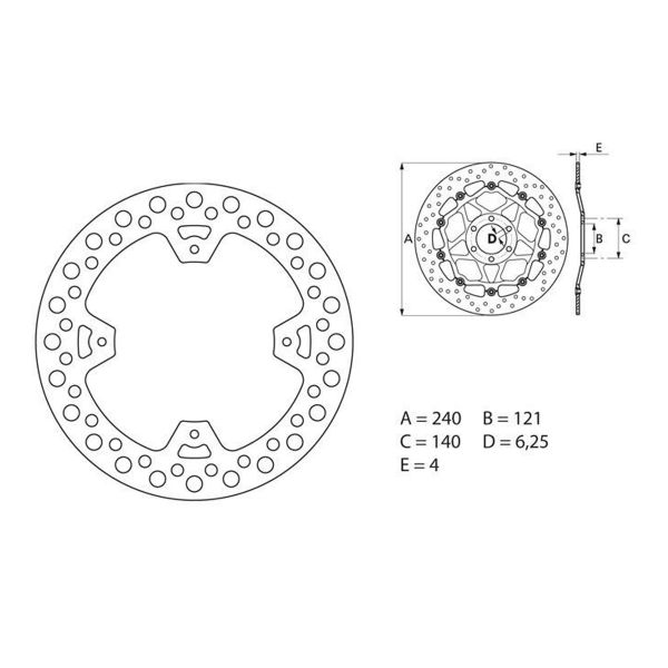 Disque de frein Brembo Brembo Serie Oro Rond Fixe 68B40786 Disque de frein Brembo Brembo Serie Oro Rond Fixe 68B40786