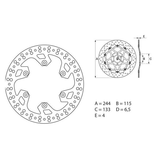 Disque de frein Brembo Brembo Serie Oro Rond Fixe 68B40790 Disque de frein Brembo Brembo Serie Oro Rond Fixe 68B40790