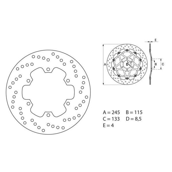 Disque de frein Brembo Brembo Serie Oro Rond Fixe 68B40791