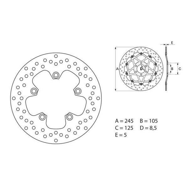 Disque de frein Brembo Brembo Serie Oro Rond Fixe 68B40793