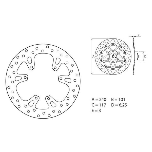 Disque de frein Brembo Brembo Serie Oro Rond Fixe 68B40796 Disque de frein Brembo Brembo Serie Oro Rond Fixe 68B40796