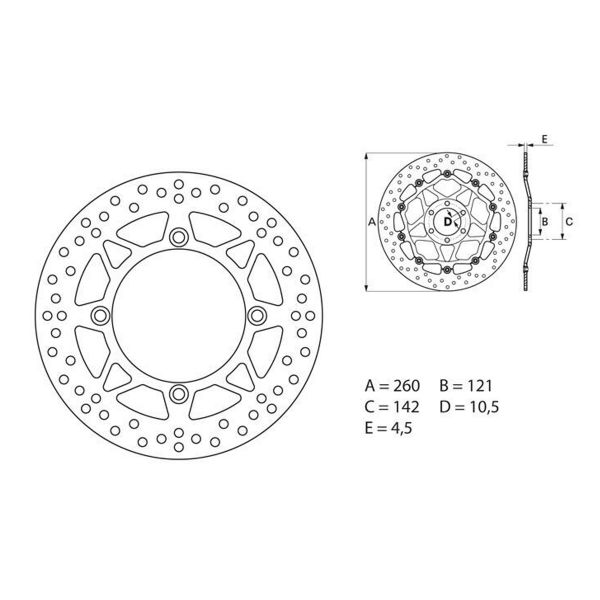 Disque de frein Brembo Brembo Serie Oro Rond Fixe 68B407B5