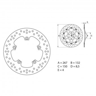 Disque de frein Brembo Brembo Serie Oro Rond Fixe 68B407C3 Disque de frein Brembo Brembo Serie Oro Rond Fixe 68B407C3