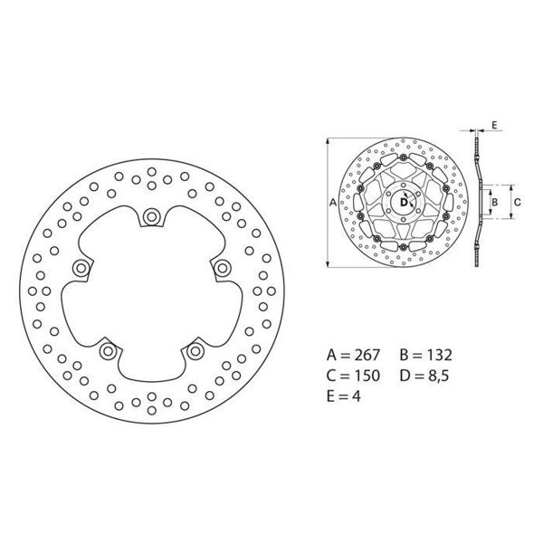 Disque de frein Brembo Brembo Serie Oro Rond Fixe 68B407C3