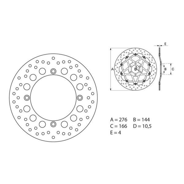 Disque de frein Brembo Brembo Serie Oro Rond Fixe 68B407C7 Disque de frein Brembo Brembo Serie Oro Rond Fixe 68B407C7