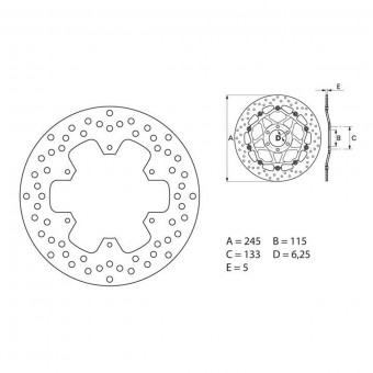 Disque de frein Brembo Brembo Serie Oro Rond Fixe 68B407C9