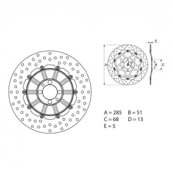 Disque de frein Brembo Brembo Serie Oro Rond Fixe 68B407D3 Disque de frein Brembo Brembo Serie Oro Rond Fixe 68B407D3