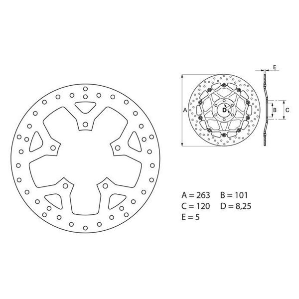 Disque de frein Brembo Brembo Serie Oro Rond Fixe 68B407D9