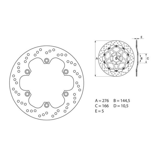 Disque de frein Brembo Brembo Serie Oro Rond Fixe 68B407E9 Disque de frein Brembo Brembo Serie Oro Rond Fixe 68B407E9