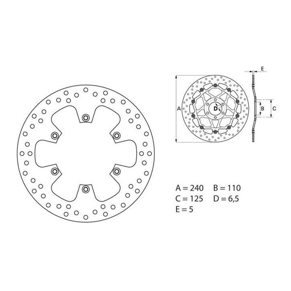 Disque de frein Brembo Brembo Serie Oro Rond Fixe 68B407F0