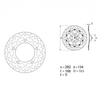 Disque de frein Brembo Brembo Serie Oro Rond Fixe 68B407F8 Disque de frein Brembo Brembo Serie Oro Rond Fixe 68B407F8