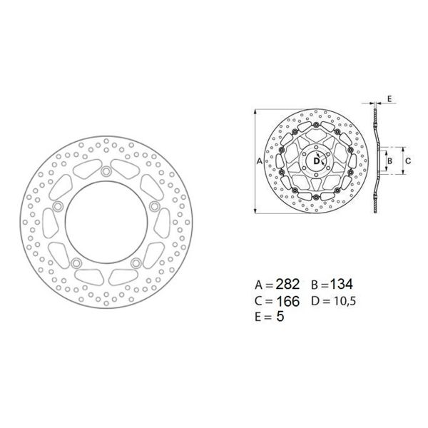 Disque de frein Brembo Brembo Serie Oro Rond Fixe 68B407F8 Disque de frein Brembo Brembo Serie Oro Rond Fixe 68B407F8