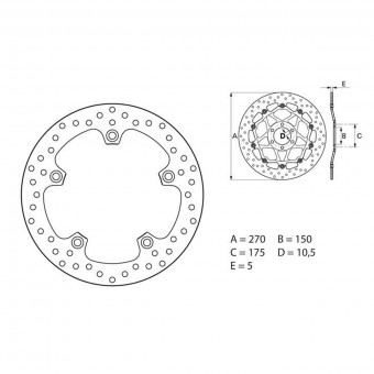 Disque de frein Brembo Brembo Serie Oro Rond Fixe 68B407G0 Disque de frein Brembo Brembo Serie Oro Rond Fixe 68B407G0