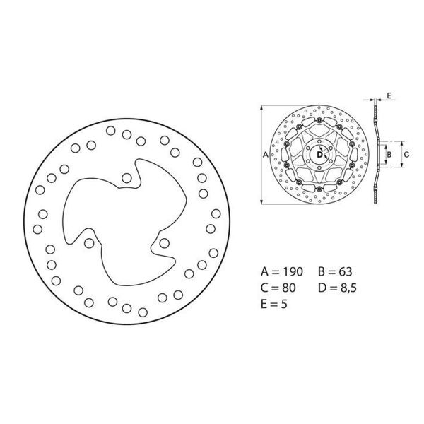 Disque de frein Brembo Brembo Serie Oro Rond Fixe 68B407G1