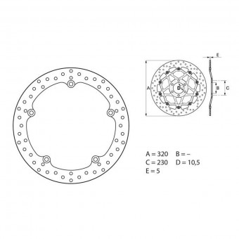 Disque de frein Brembo Brembo Serie Oro Rond Fixe 68B407G7 Disque de frein Brembo Brembo Serie Oro Rond Fixe 68B407G7