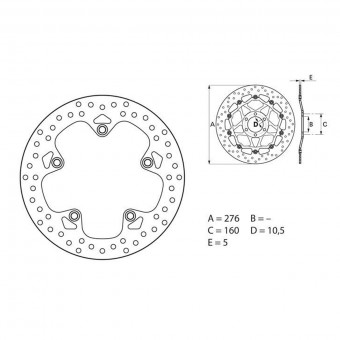 Disque de frein Brembo Brembo Serie Oro Rond Fixe 68B407G9
