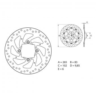 Disque de frein Brembo Brembo Serie Oro Rond Fixe 68B407H2 Disque de frein Brembo Brembo Serie Oro Rond Fixe 68B407H2