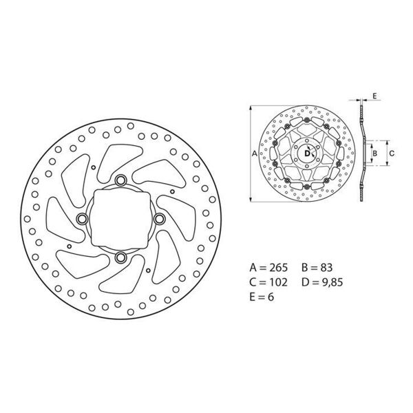 Disque de frein Brembo Brembo Serie Oro Rond Fixe 68B407H2 Disque de frein Brembo Brembo Serie Oro Rond Fixe 68B407H2