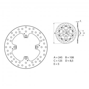 Disque de frein Brembo Brembo Serie Oro Rond Fixe Ducati 796 Monster 68B407H0