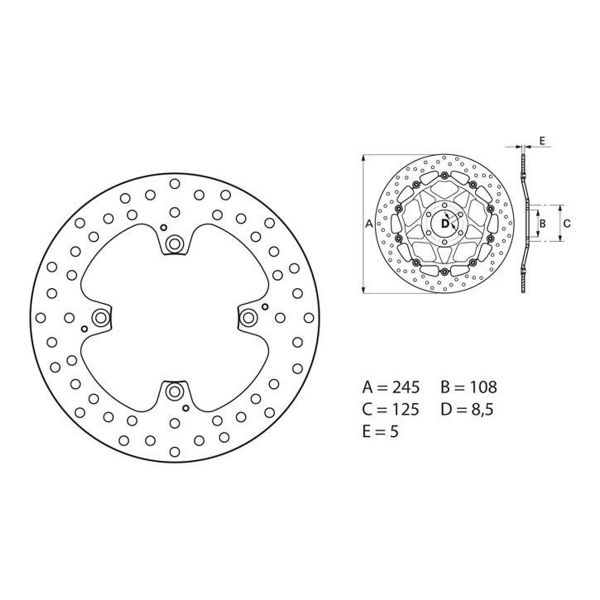 Disque de frein Brembo Brembo Serie Oro Rond Fixe Ducati 796 Monster 68B407H0