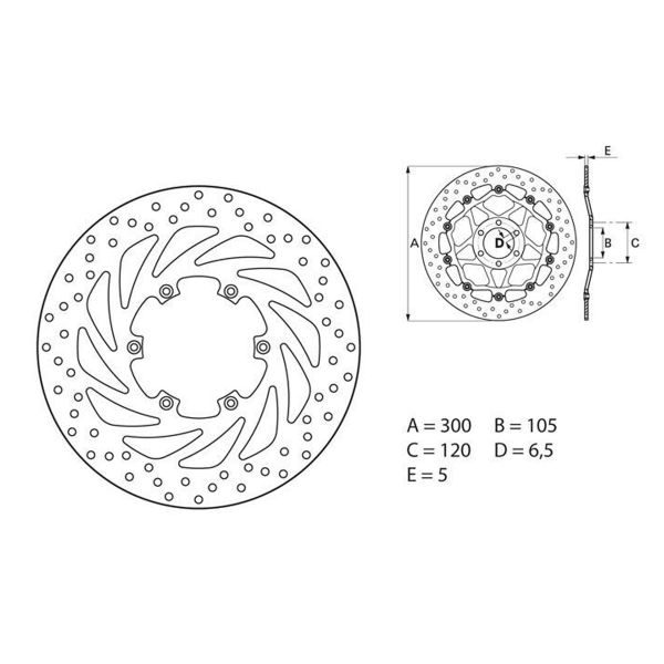 Disque de frein Brembo Brembo Serie Oro Rond Fixe Ducati Multistrada 1000 68B407F3