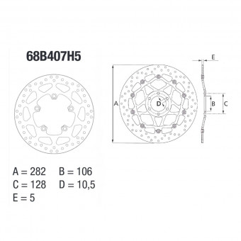 Disque de frein Brembo Brembo Serie Oro Rond Fixe Triumph Tiger 800XC 68B407H5